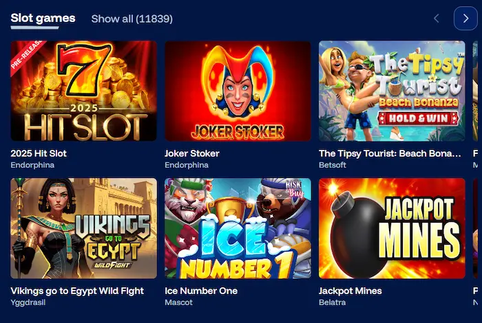 FrostyBet Casino games