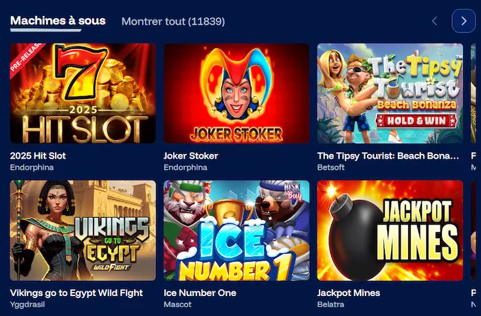 FrostyBet Casino Jeux